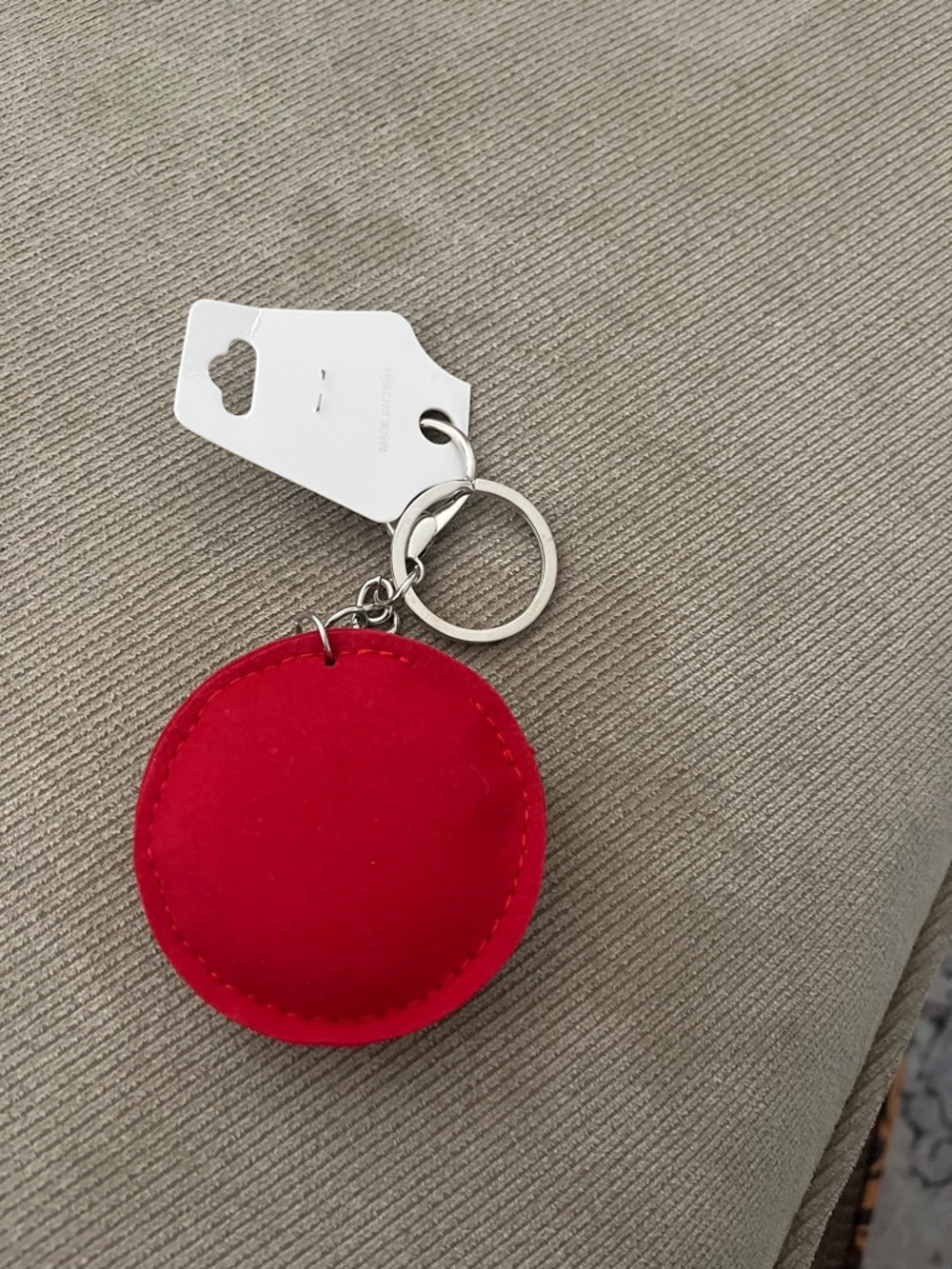 Rhinestone Cherry Keychain - Red & Silver Sparkle - Picture 2 of 3